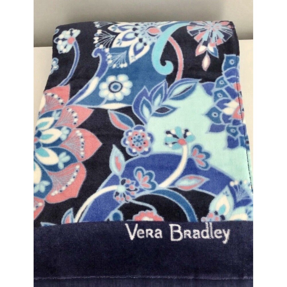 Vera Bradley Beach Towel Lotus Flower Floral Print NEW WITH TAGS Oversized